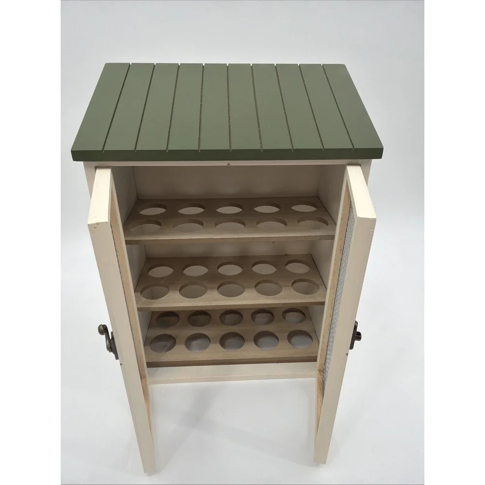 Egg Holder Farmhouse Storage Organizer Cabinet with Double Doors Egg Holds 30